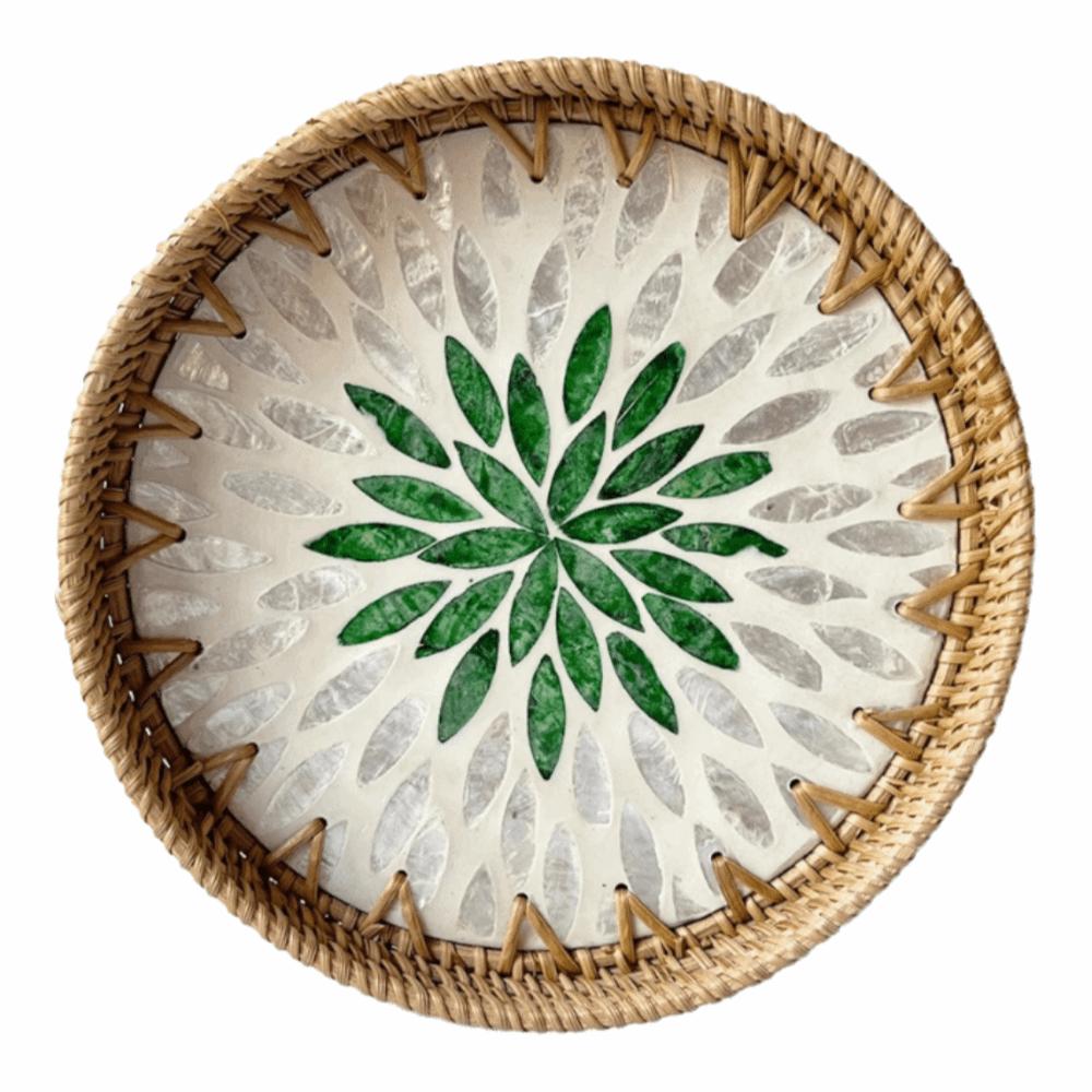Round Rattan Tray Handmade Decorative Tray Storage Tray Woven Tray  Table Tray