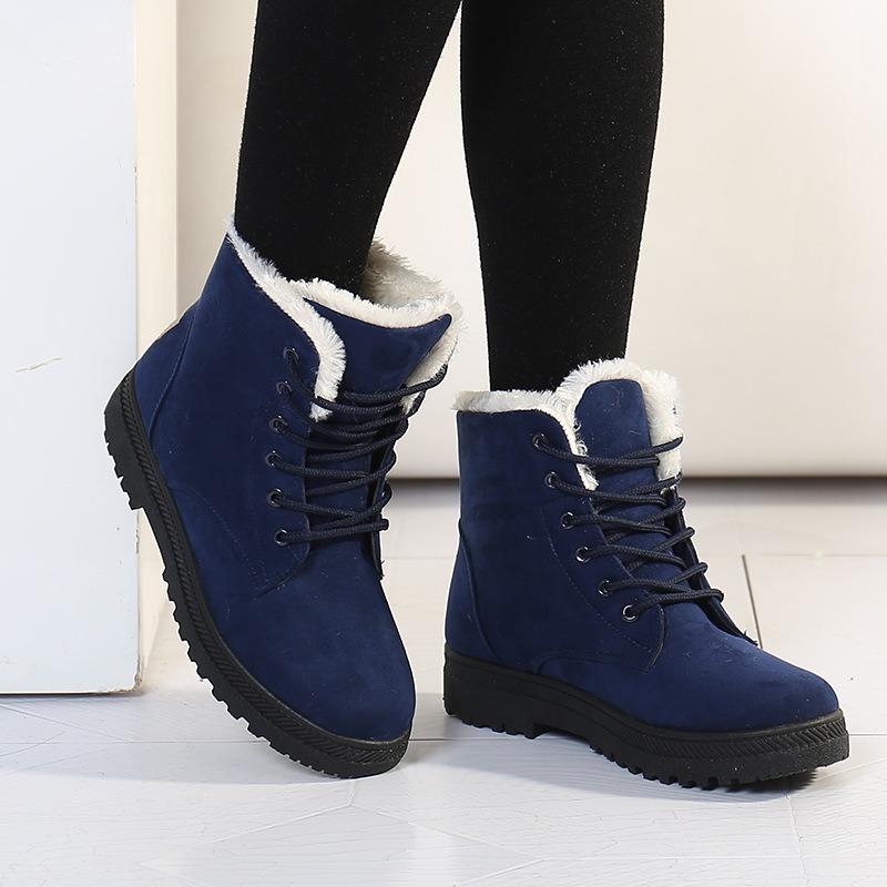 Women's Winter Boots Low Heels Women Boots with Fur Warm Winter Shoes Women Snow Boots Ankle Botas Mujer Winter Footwear Female