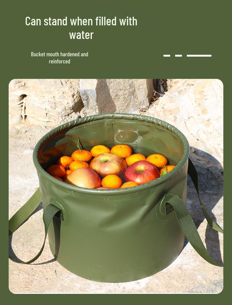 Large Portable Folding Basin for Travel: Multi-use for Washing Fruits, Face, and Feet - Ideal for Camping and Picnics