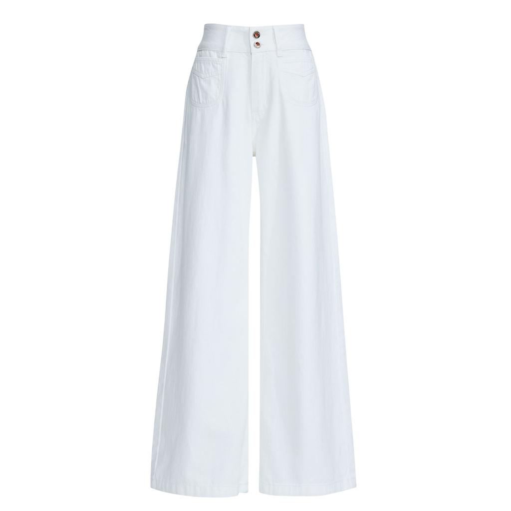 Spring Spring Retro Lazy Wind Washed Drape Jeans Women's High Waist and Thin Wide Leg Floor Pants Trousers