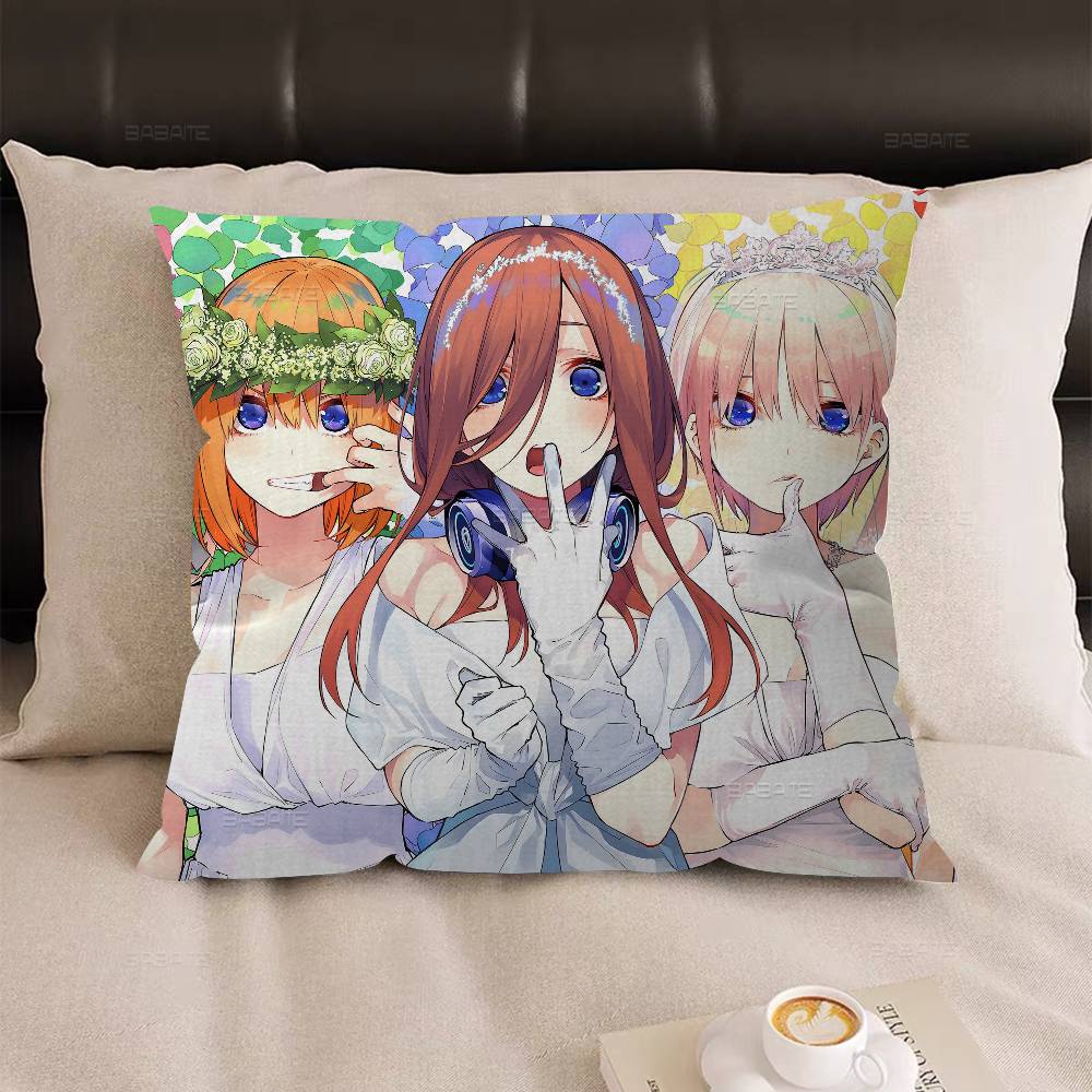 

Kawaii Anime Quintessential Quintuplets Pillowcases Home Bedding Decorative Pillow Cover Wedding Super Soft Pillow Case 12x12Inch