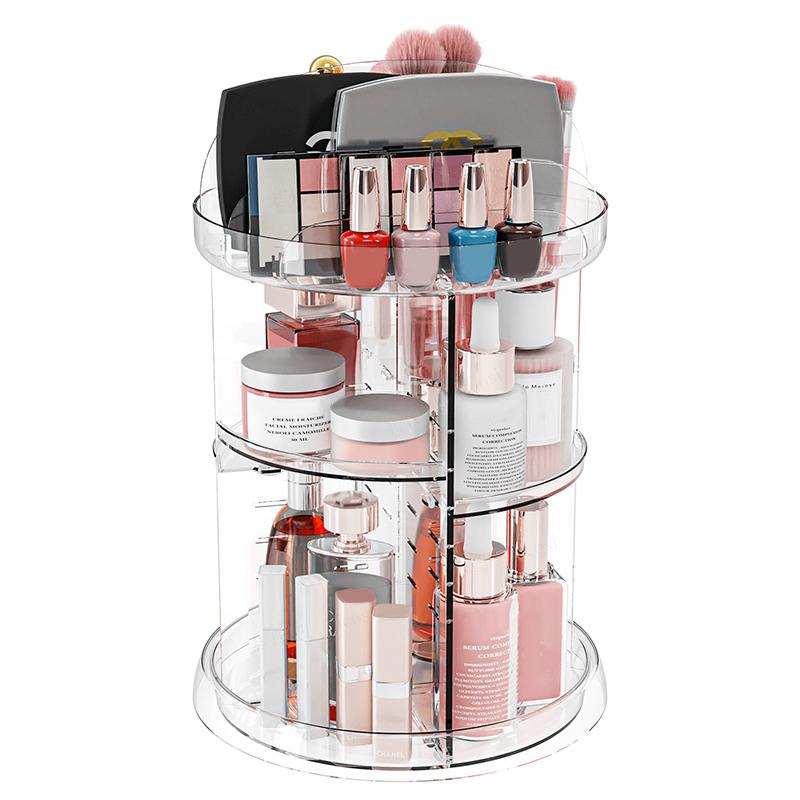 360 Rotating Makeup Organizer For Vanity,Clear Spinning Organizer And Make Up Organizers For Counter
