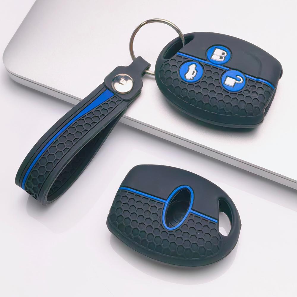 Key Fob Cover for Ford Fiesta Focus Mondeo Kuga Galaxy Ranger C-Max Ecosport Falcon with Keychain Anti-Scratch Surface Shockproof Structure