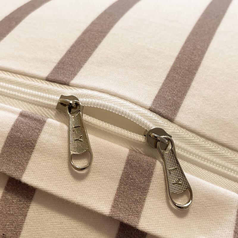 LiLang Striped Flannel Cotton 4-Piece Bedding Set