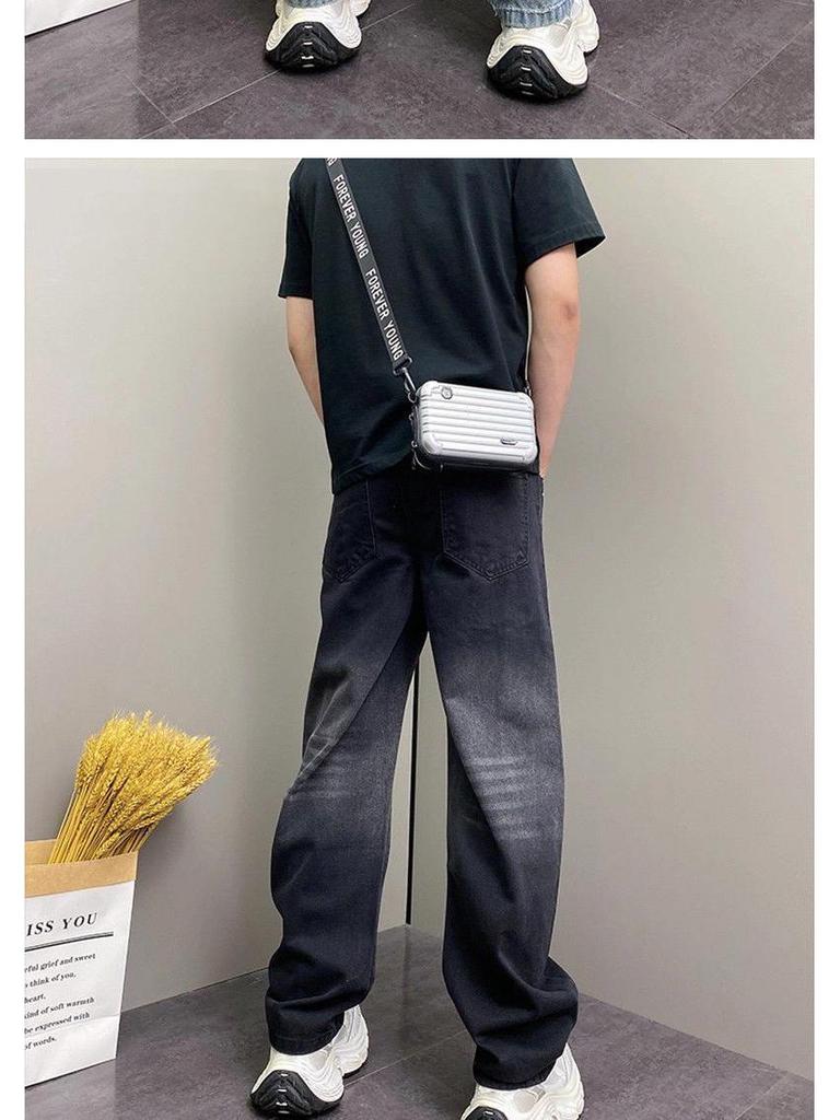 2025 Autumn High Street Loose Straight-Leg Jeans: Versatile Washed Punk Trousers