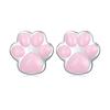 Pink Dog Paws Screw-on Stud Earrings, 925 Silver