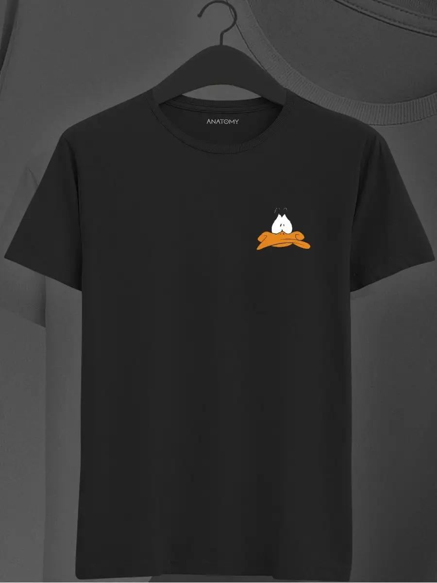 Black T-shirt with small duck print 4XL