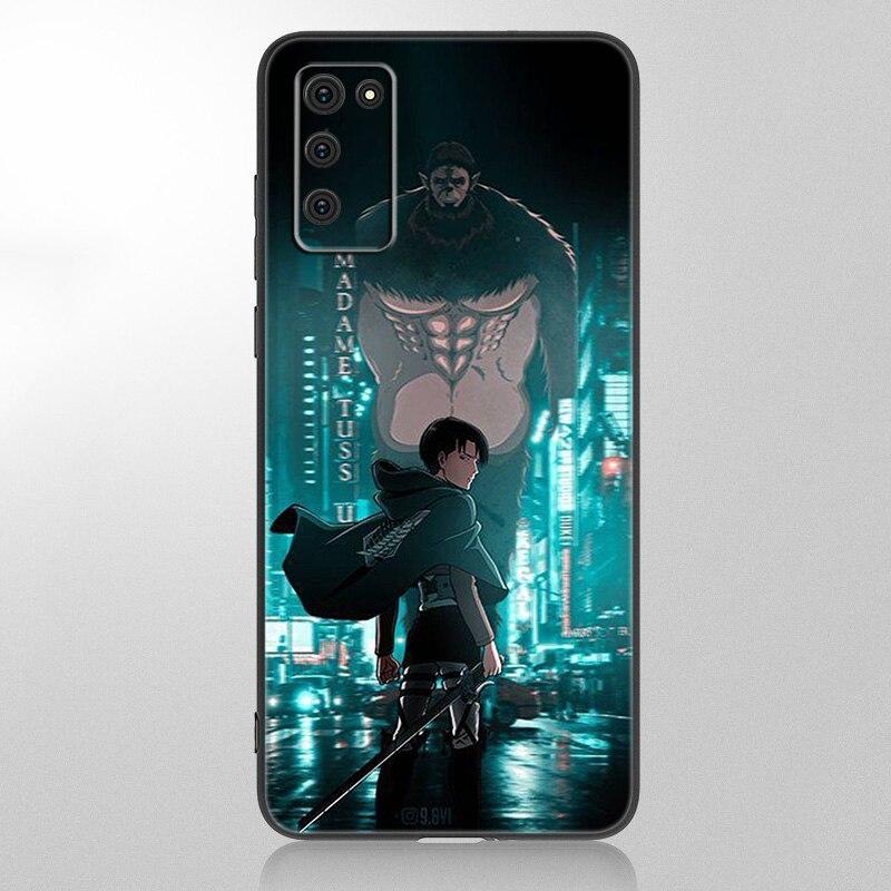 Husa Anime atac pe Titan pentru Samsung Galaxy A12 A02S A22 A32 A52 A72 A71 A51 A41 A31 A21 A11 A50 A70 A10S A20S Husa neagra