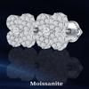Four Leaf Clover 925 Sterling Silver Flower Moissanite Stud Earrings