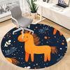 1PC Horse Winter Office Round Area Rug,  Mat Suitable ForOffice, Under Office Chairs Bedroom Living Room Home Decor, Room Deco