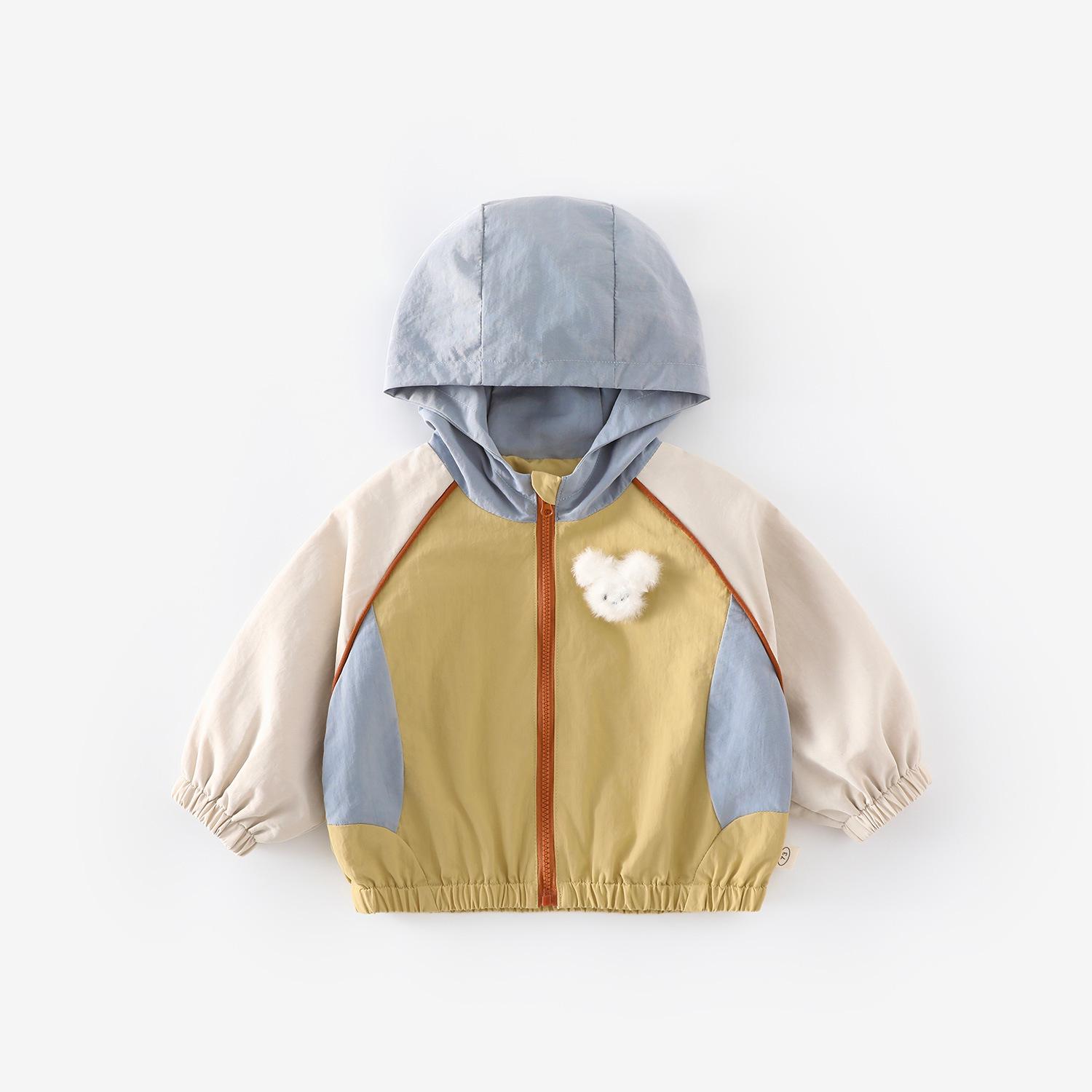 

Kids Trendy Patchwork Hooded Coat - Autumn 2025 Style 80