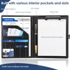 Multifunc A4 Conference Folder Business Stationery Folder Leather Contract File Folders A4 Writing Pad for Home School Office