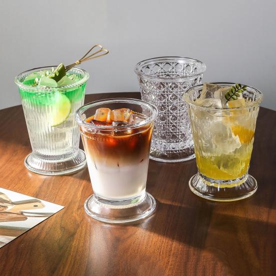 Hand-Rolled Rim Julep Glass with Thickened Wall 310ml Cocktail Cup for Mojito Whiskey Juice & Beer Classic Tumbler for Home Bar