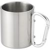 Glass "Alps" 200 Ml Insulated Mug with Carabiner Silver