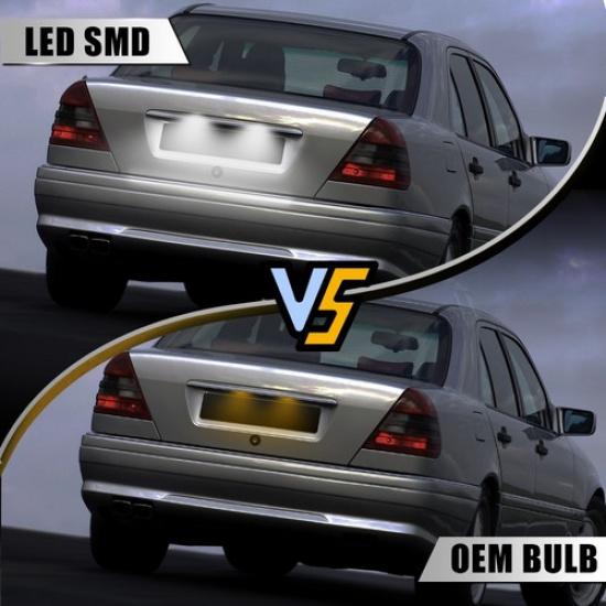 2X LED License Plate White Light for 1993 94-1997 Mercedes-Benz W202 C-Class EXV