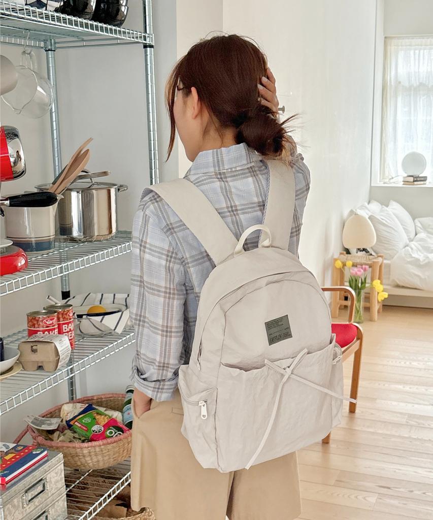 Offlin Ribbon String Backpack Ivory