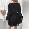 Spring and Autumn New Long-sleeved Elegant Jacquard Dress
