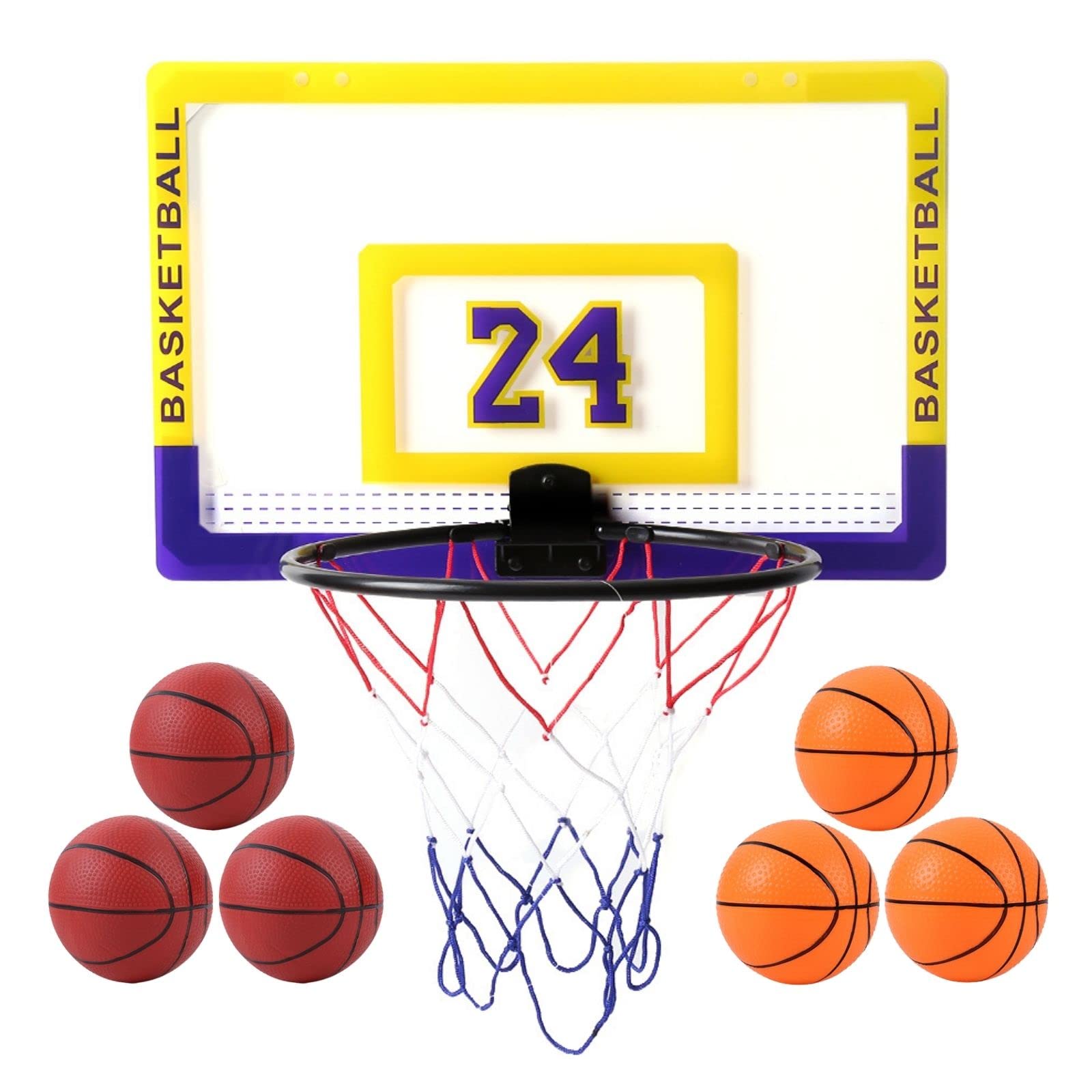 

Мини баскетбольное кольцо для детей с 6 мячами, настенное, дверное, для занятий баскетболом в помещении, спорт PHILODOGS 4026CM Унисекс, & & Стена, Игра