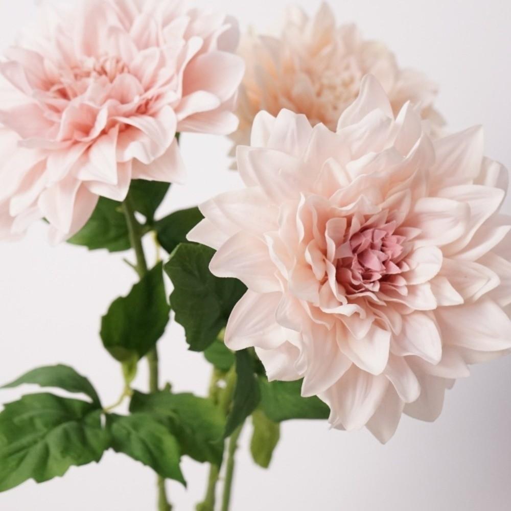 Green Leaves Artificial Dahlia Flowers Simulation Dahlias Branch  Hotel Wedding Decoration