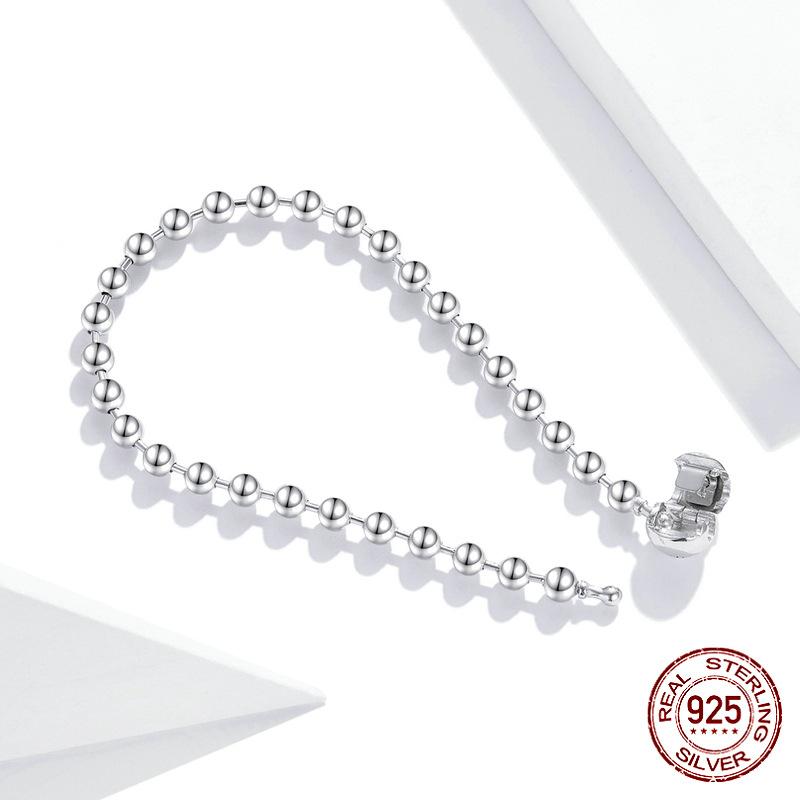Nový náramek S925 Sterling Silver s kuličkami pro muže a ženy, evropský a americký jednoduchý styl, platinové šperky na ruce