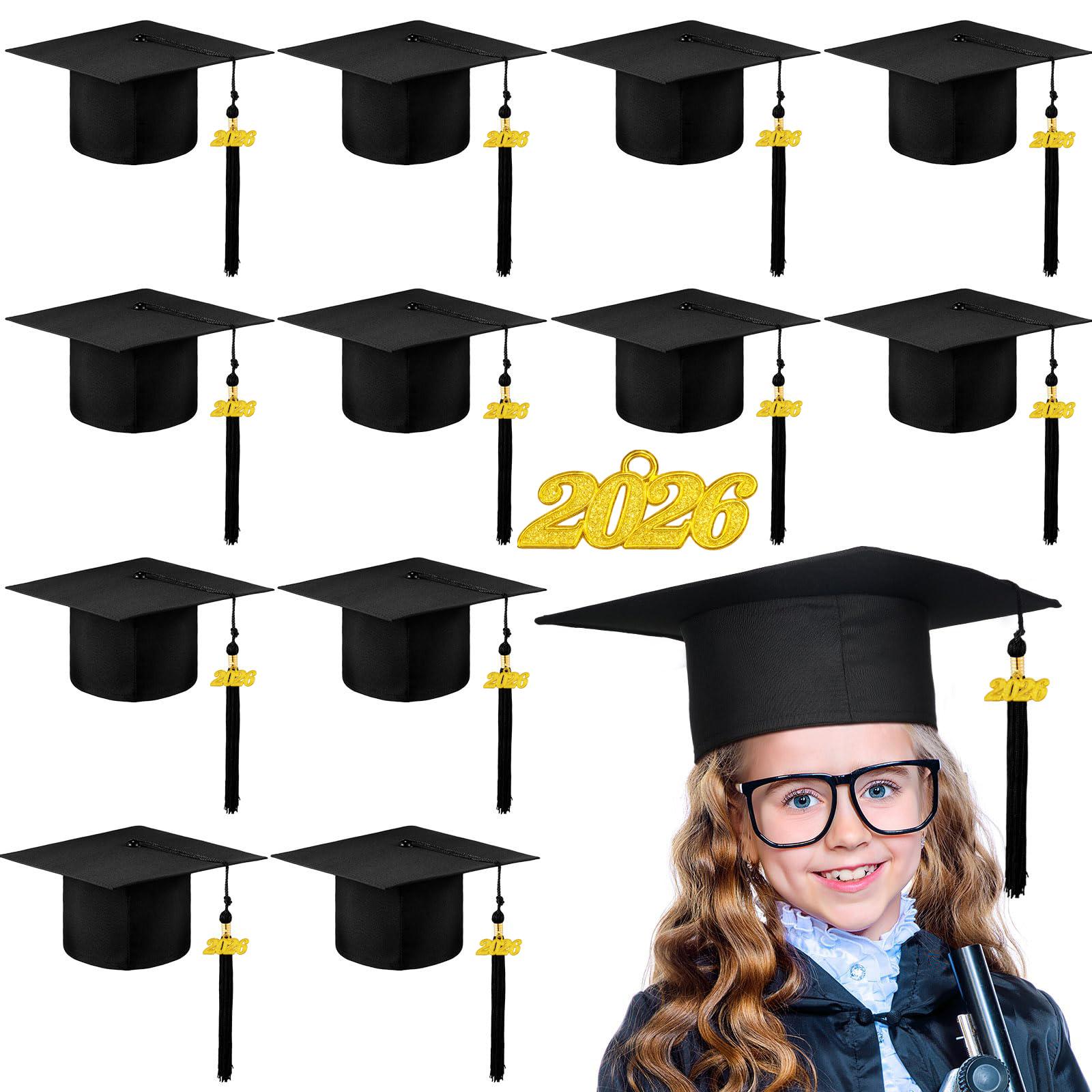 

2-12 Pcs Preschool Grad Caps Bulk Kindergarten Graduation Cap Child Size Grad Hats With Metal Tassel For Preschool (As shown-24038)-2pcs