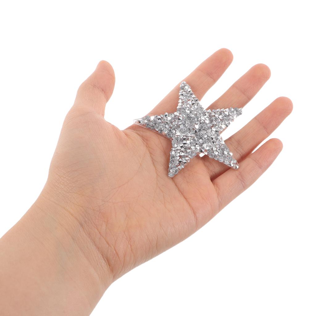 6pcs Diy Star Iron-On Rhinestone Patches Sparkly Adhesive Appliques For Clothing & Party Decoration Convenient Heat Transfers