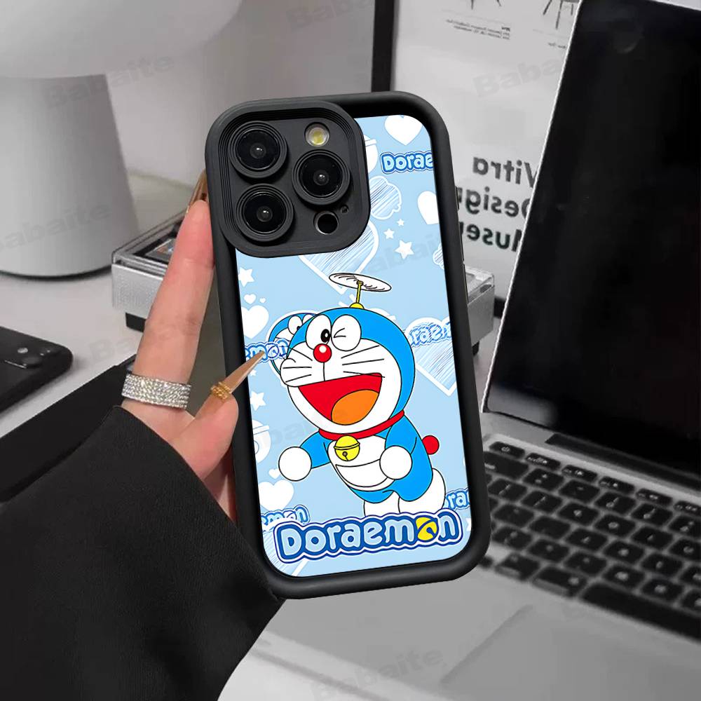 Cute Cartoon D-Doraemons Silicone Soft Phone Case For IPhone 17 16 14 13 12 11 15 Pro Max Plus Air Cover