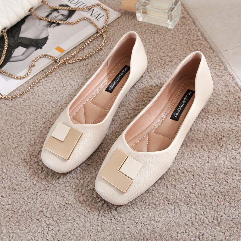 Single Shoe Girl 2025 New Spring Fairy Style French Soft-soled Flat-soled Autumn Shoes Light Mouth Versatile Soft Leather Doudou Shoes