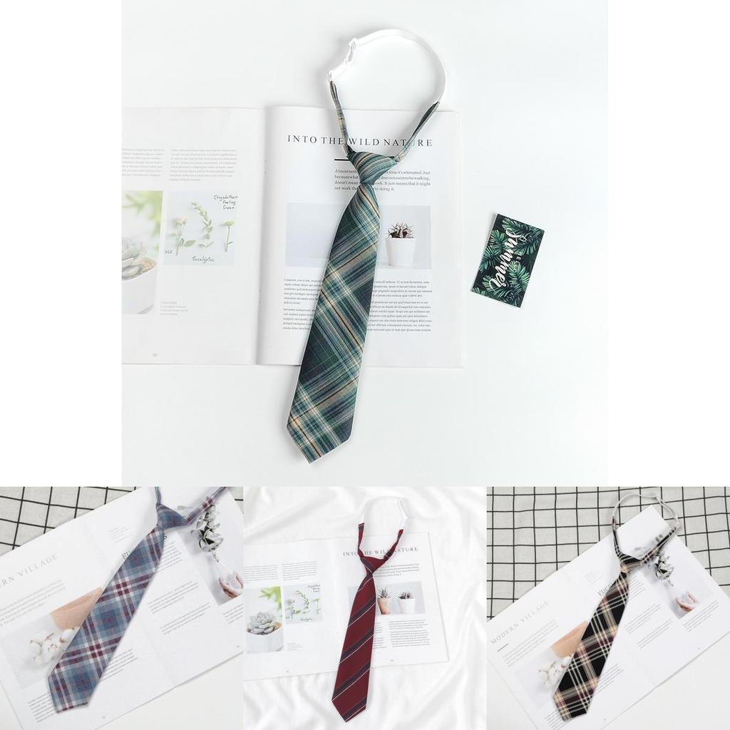 Childrens Tie With Solid Color Striped Check Pattern Polyester For School Uniforms