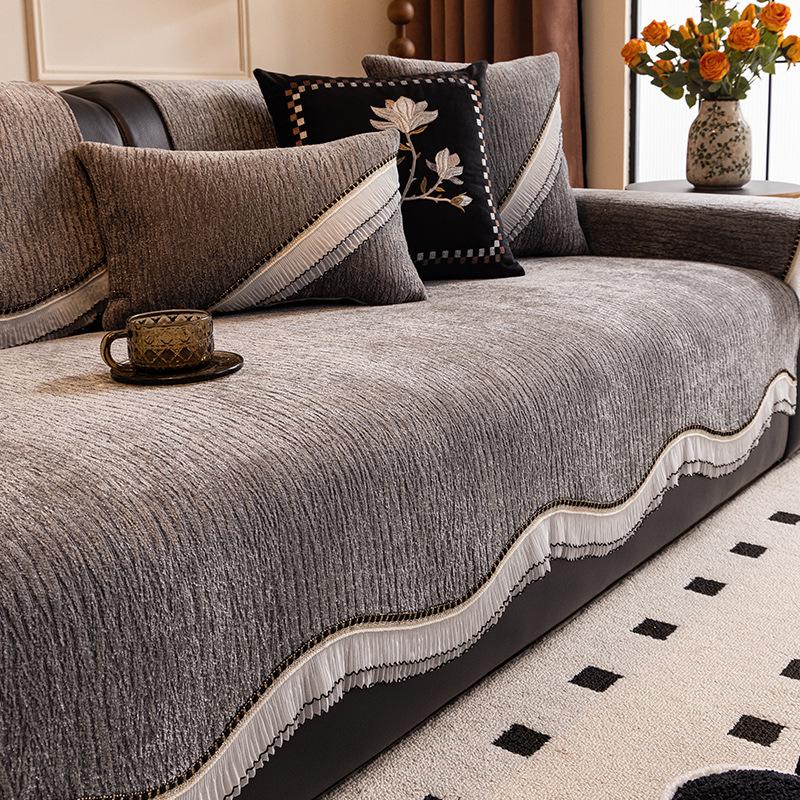 

Подушка для дивана Chenier светло-кремового цвета в стиле французского ветра, универсальная для всех сезонов, 2025 новый чехол, ткань, полотенце, нескользящая подушка для сиденья 70*70cm