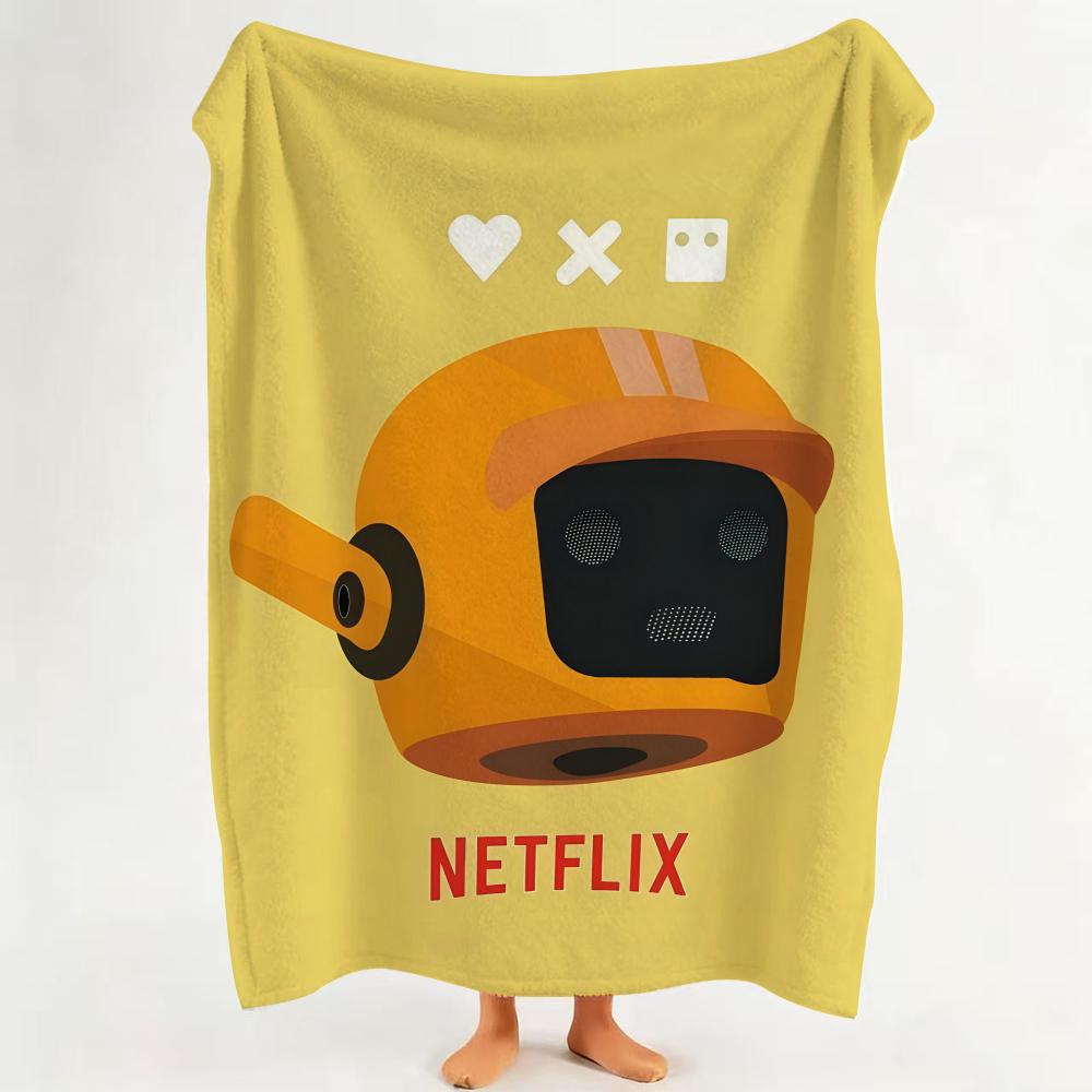 animation L Love D Death R Robots Throw Flannel Throw Blanket Suitable for Sofa Living Room Bedroom