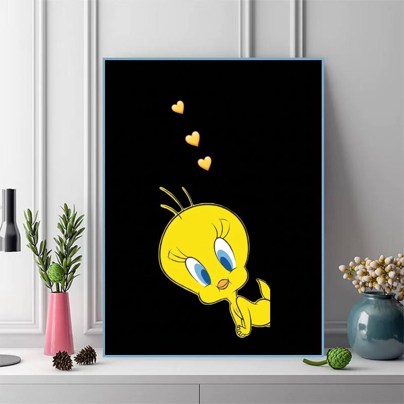 tweety Bird 100% Round Full Drill 5D DIY Diamond Painting Embroidery Cross Stitch Rhinestone Décor toilet 3 piece set