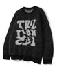 TRILLION Hairy Graphic Logo Oversized Jacquard Knit (Black)