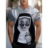 3D Printed Dark Nun T-Shirt For Men Mysterious Cool Pattern Tees Summer Casual Round Neck Short Sleeve
