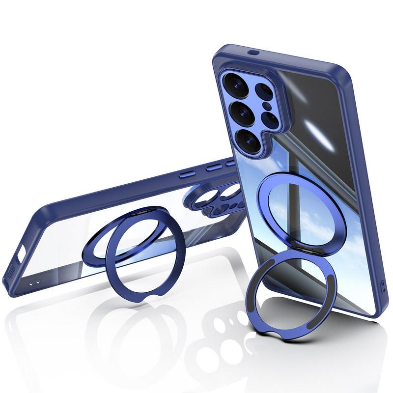 Coque Étui avec Support Anneau Magnétique Pour Samsung Galaxy A57 A37 A17 A56 A36 A26 A16 A06 5G S23 S24 Plus S25 FE Edge S26 Ultra Hybride TPU+PC Coque Arrière Transparente