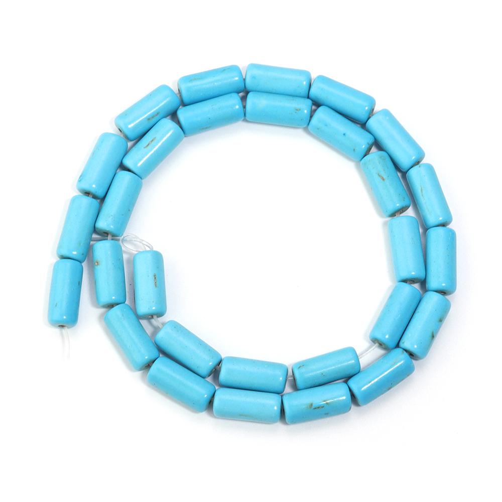 Natural Turquoise Stone Beads Blue White Cylinder Tube Shape Loose Spacer Beads For DIY Charm Bracelet Necklace Jewelry Making