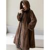 Leopard Print Plus Long Over-knee Imitation Mink Fleece Fur Coat Hooded Jacket Women's Autumn and Winter New