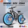 E-BYCCO EB7 Pro E-bike 3000W Motor Duplo 52V 23AH Pneu Gordo 26*4.0 Polegadas Bicicleta Elétrica Off-road Freio Hidráulico Bicicleta Elétrica