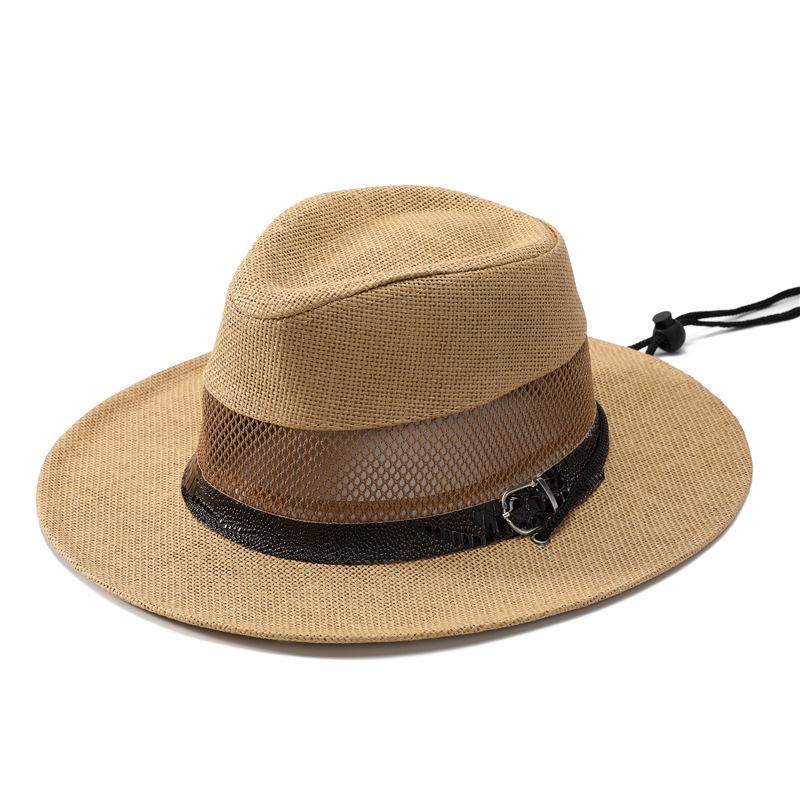 

Hat Men s Summer Dad Breathable Sun Hat Mesh Hollow Straw Top Hat Thin Sunscreen Hat Cold Hat M（56-58cm）