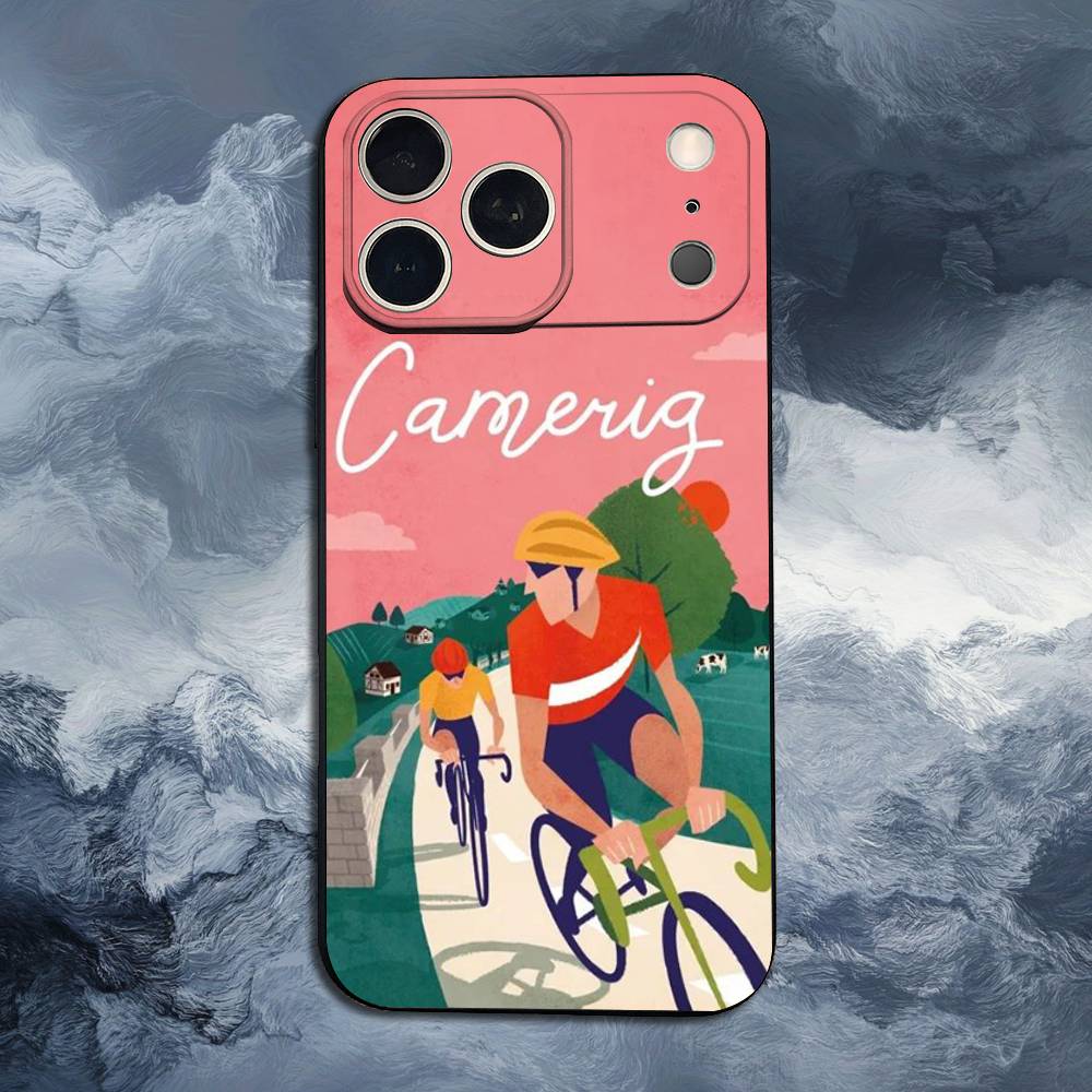 

Bike Sport Bicycle Phone For iPhone 13,12,15,14,11,16,17,Plus,Pro Max,XS,X,XR,SE,Mini,8,7,Soft Silicone Black iPhone13