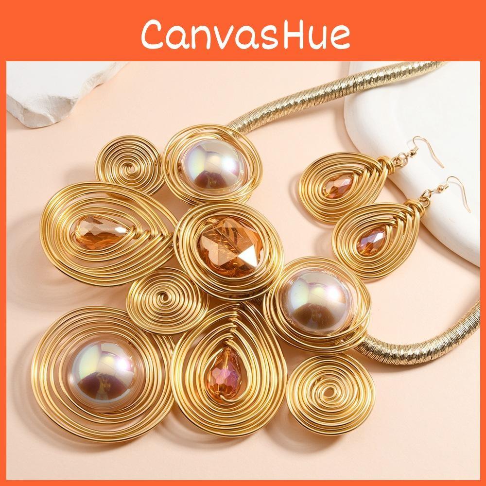Jewelry Set Trend With Acrylic Pendants And Electroplated Finish For Ladies