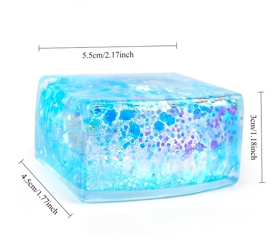 Giocattolo Spremibile Cubo di Maltosio Lucido Tofu Simulato Cubetti di Ghiaccio Antistress Rimbalzo Lento Giocattolo Sensoriale Fidget Decompressione Regali