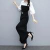 Spring and Summer Black Jumpsuit Women's Korean Casual Temperament Wide-leg Jumpsuit Shirt One-piece Suit