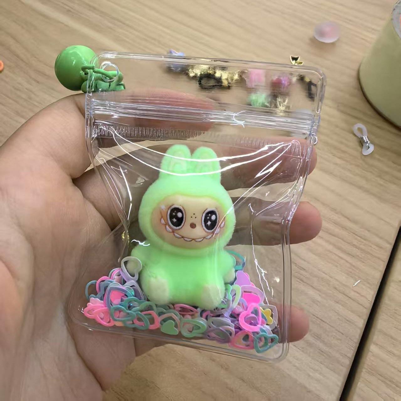 

1 Брелок Лабубу Зайчик, Маленькая Фигурка, Украшение для Сумки, Креативный Карманный Подвес зелёный