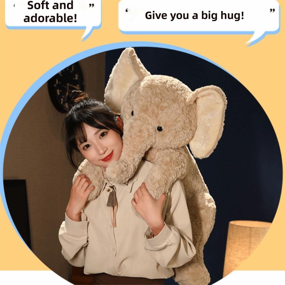 Comfortable Elephant Plush Toy Cute Stuffed Elephant Companion Doll Plush Elephant  Birthday Gift