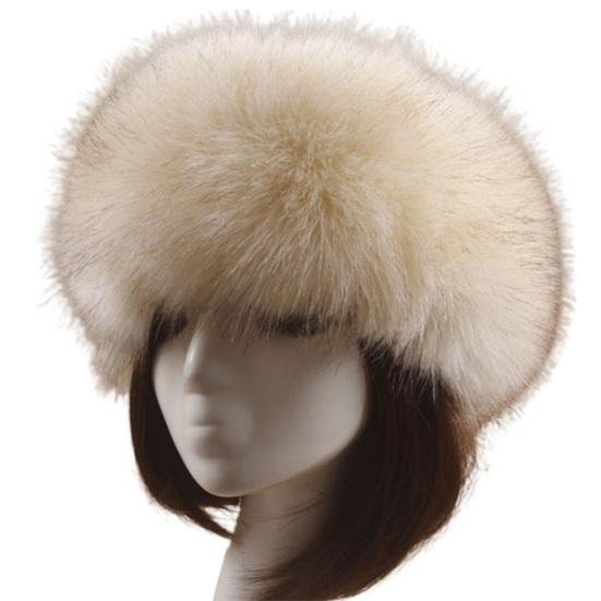 Women Hat Solid Color Faux Fur Headwear Brimless Empty Top Hat for Skiing
