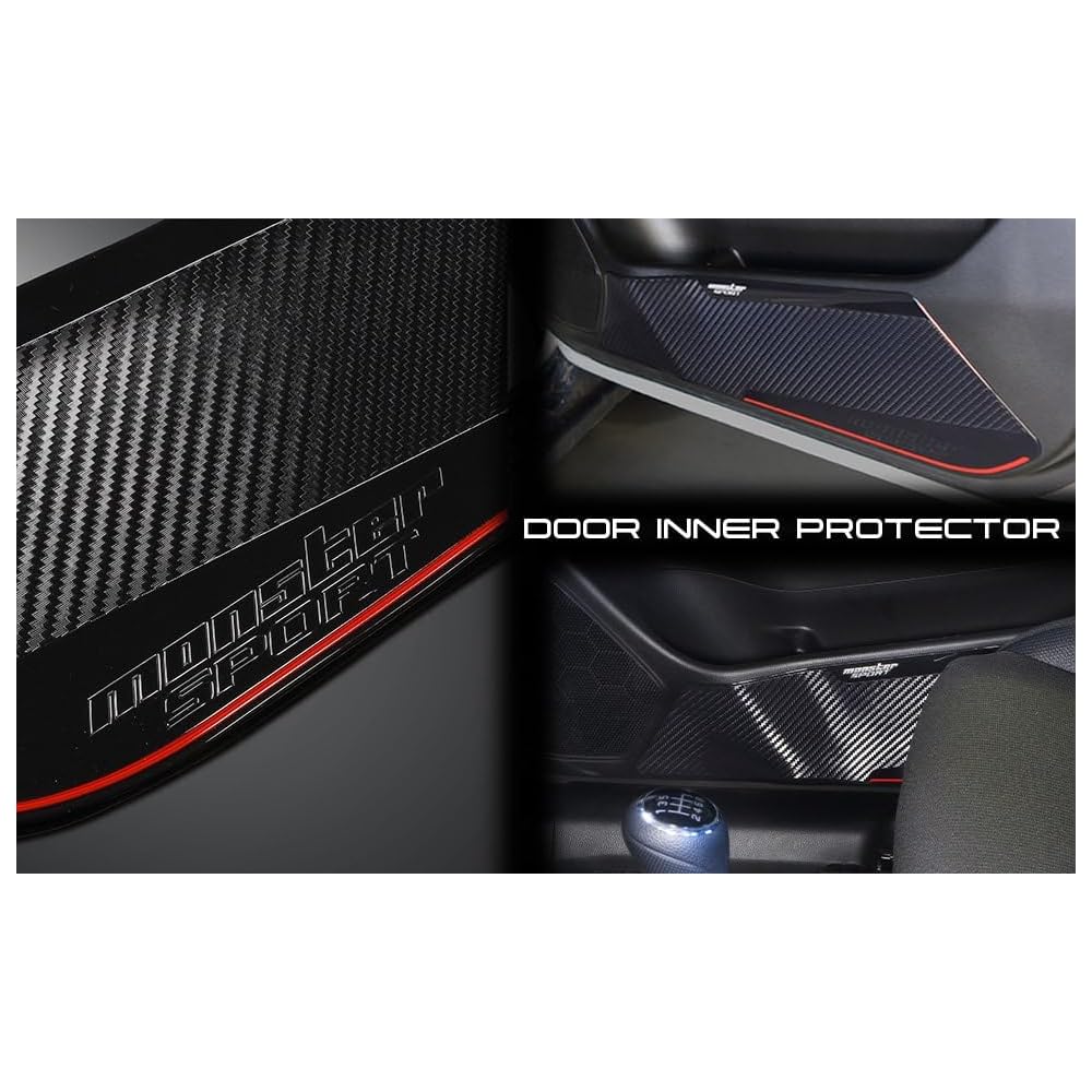 Monster Sport Door Inner Protectors 2-Piece Set Scratch Prevention Interior Protection Black for Swift Sports ZC33S ZC83S