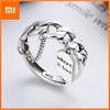 BF CLUB 925 Sterling Rings for Women Simple Geometric Handmade Irregular Retro Chain Tassel Ring Allergy For Birthday Gift