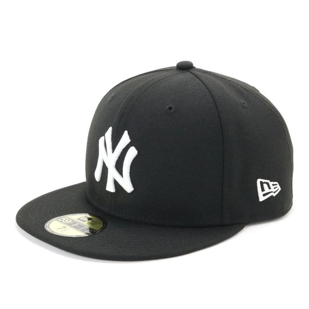 New Era 59FIFTY NY Size 7 New York Yankees Black/White Cap, 5/8, MLB,