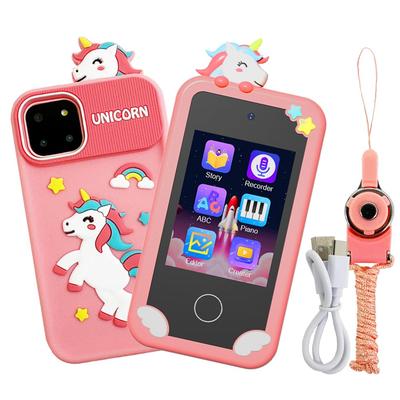[2024 Model] Nikome Smartphone Toy for Children Ages 2 and 3 with Camera Real Kids Mobile Phone Educational Kids Smartphone NKM-SMPH01 (Pink)
